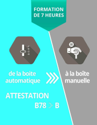 Passerelle du Permis B boîte automatique vers Permis B boîte manuelle